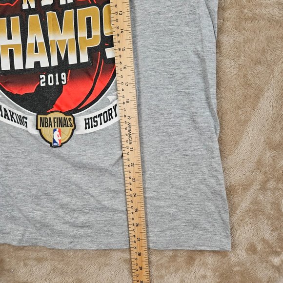 Toronto Raptors 2019 NBA Championship T-Shirt Gray Short Sleeve - Picture 4 of 9